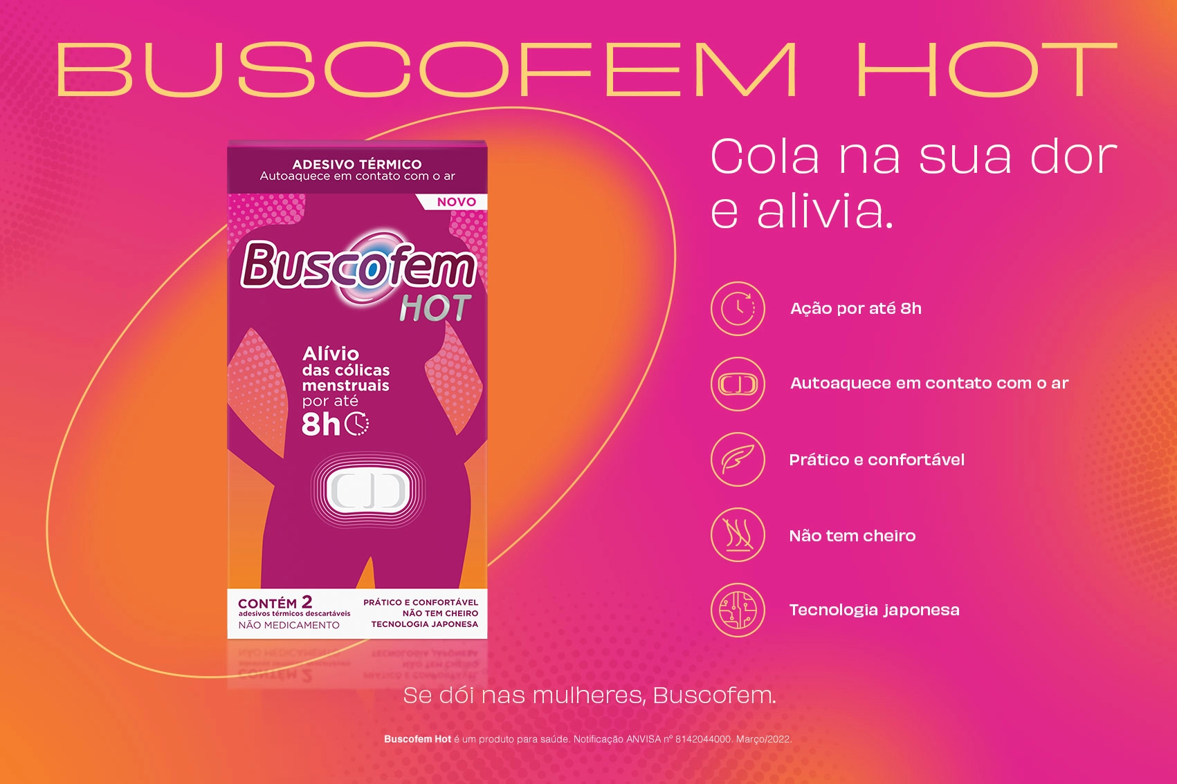 Imagem do post Buscofem Hot: como funciona o adesivo para cólica menstrual?